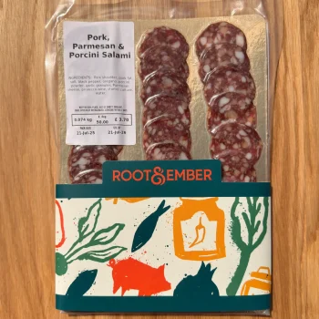 Pork, porcini and parmesan salami